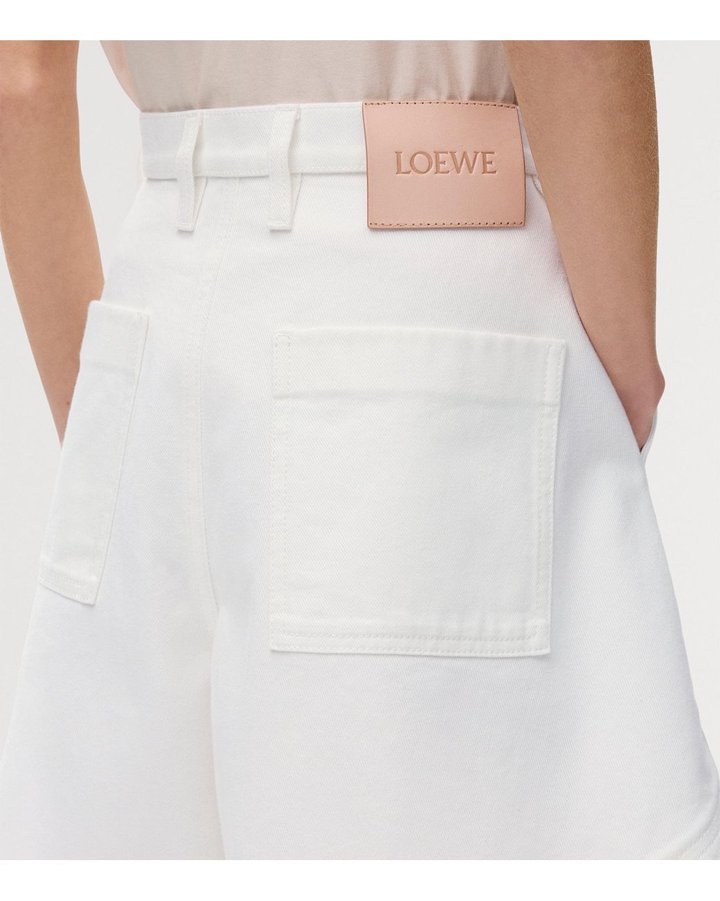 Loewe White X Paula's Ibiza Cotton Panelled Shorts