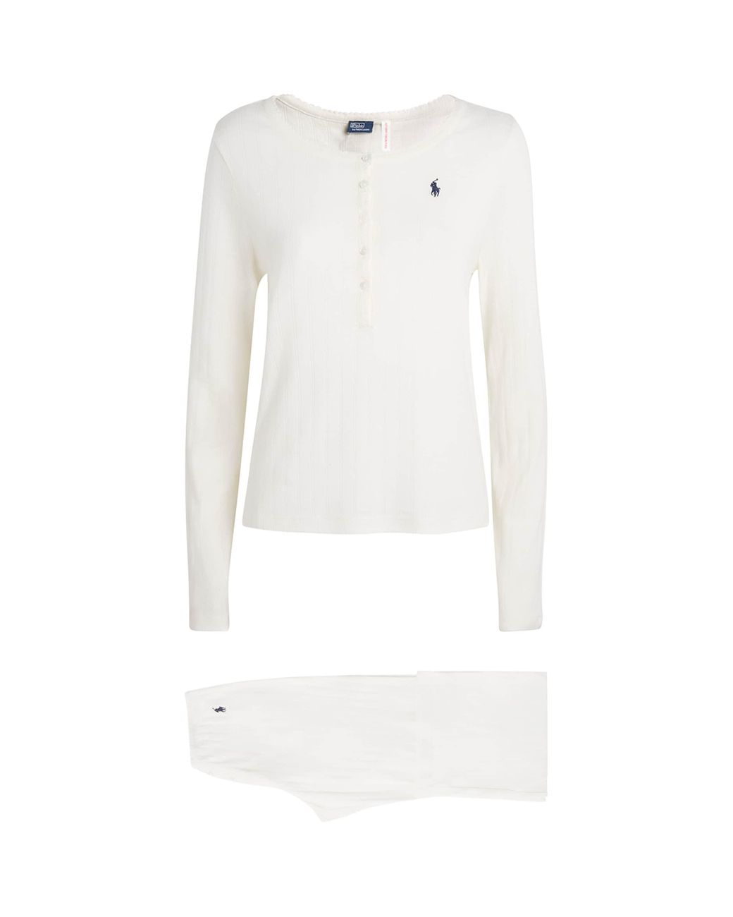 Polo Ralph Lauren White Cotton Henley Pyjama Set