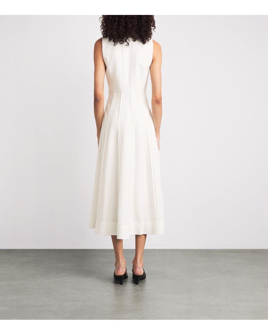 Rohe White Cotton Poplin Sculptural Midi Dress
