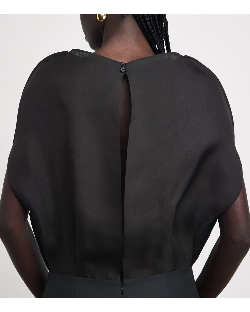Voranida Black Silk Rhea Midi Dress