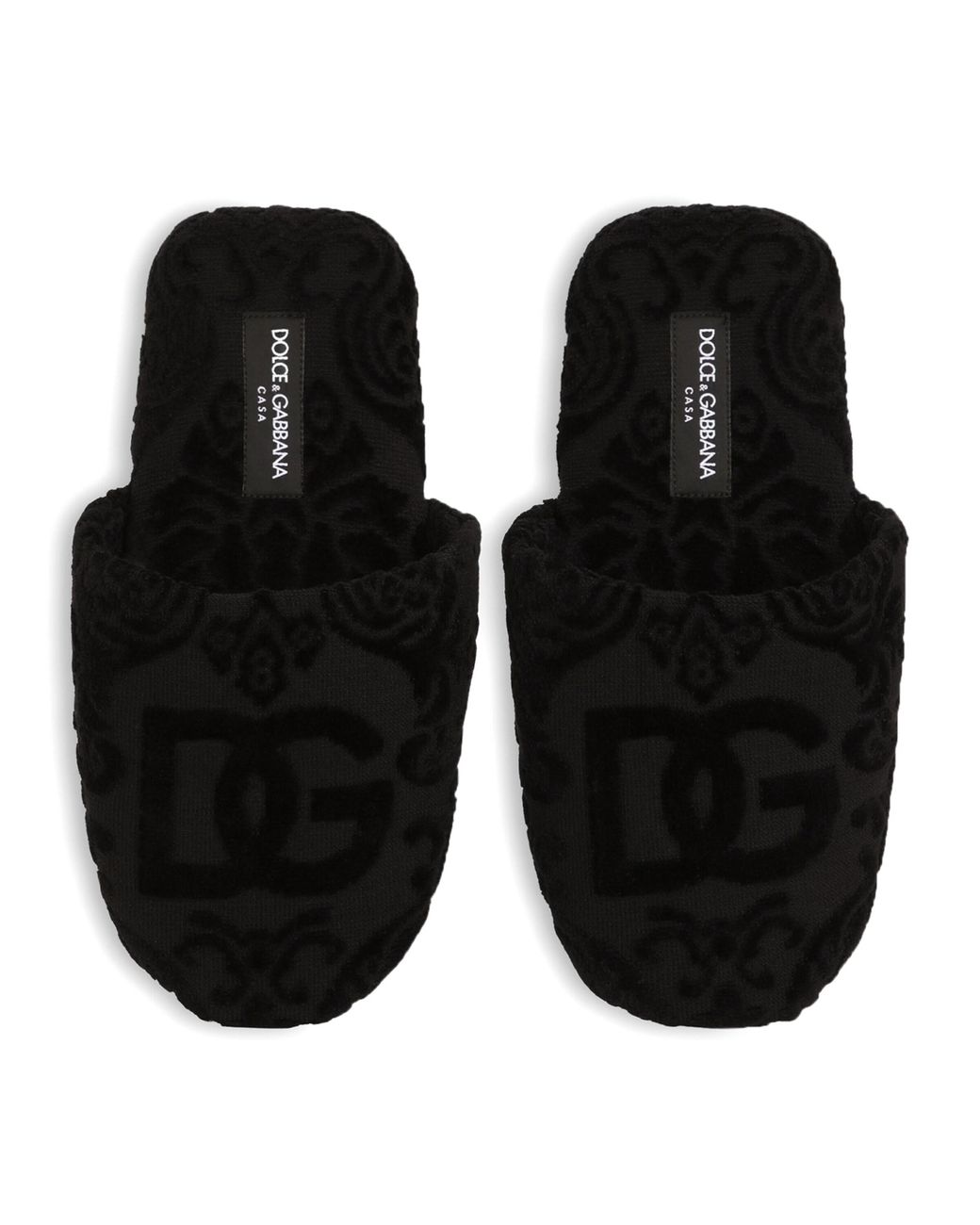 Dolce & Gabbana Black Dg Logo Slippers for men