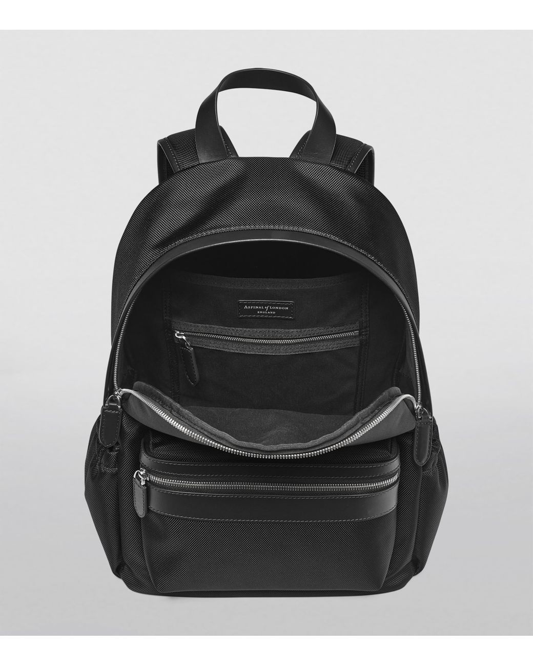 Aspinal Black Nylon Backpack for men