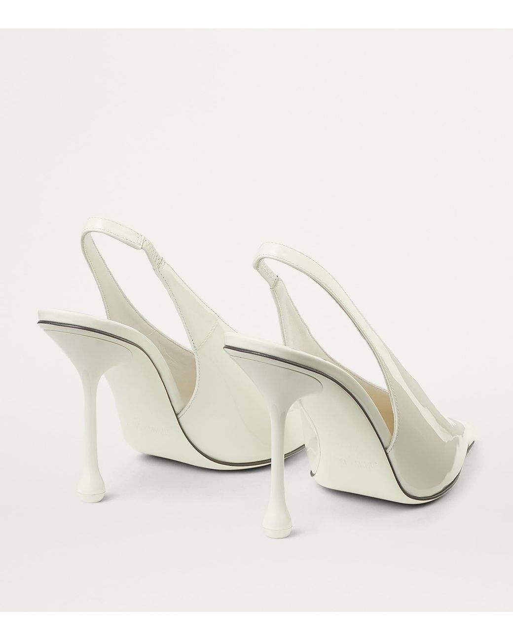 Jimmy Choo White Isa 95 Leather Slingback Pumps