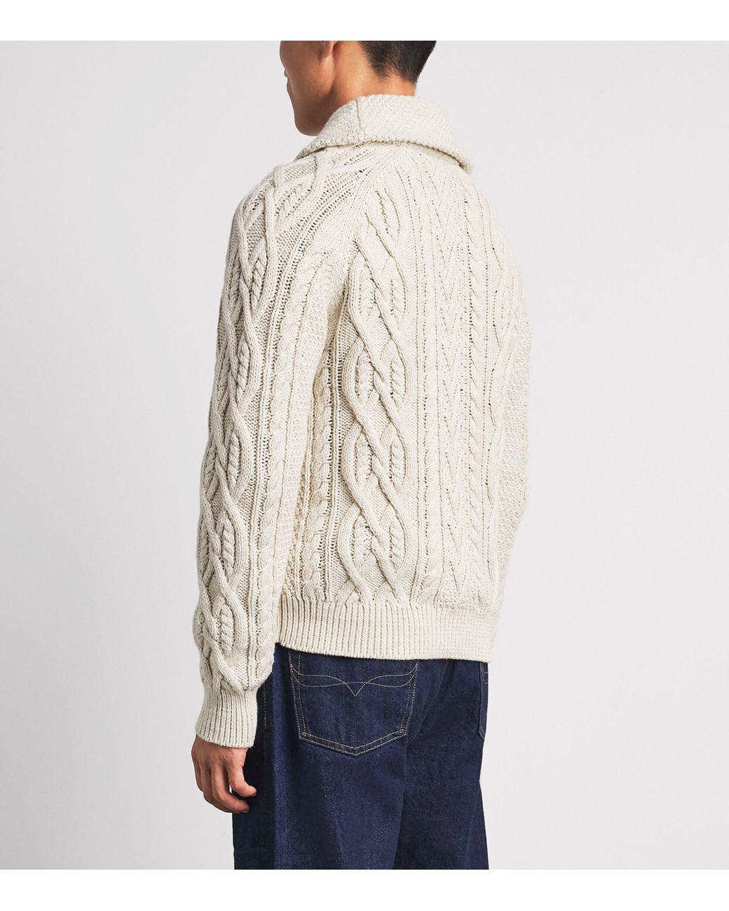 Polo Ralph Lauren White Cotton Aran-Knit Cardigan for men