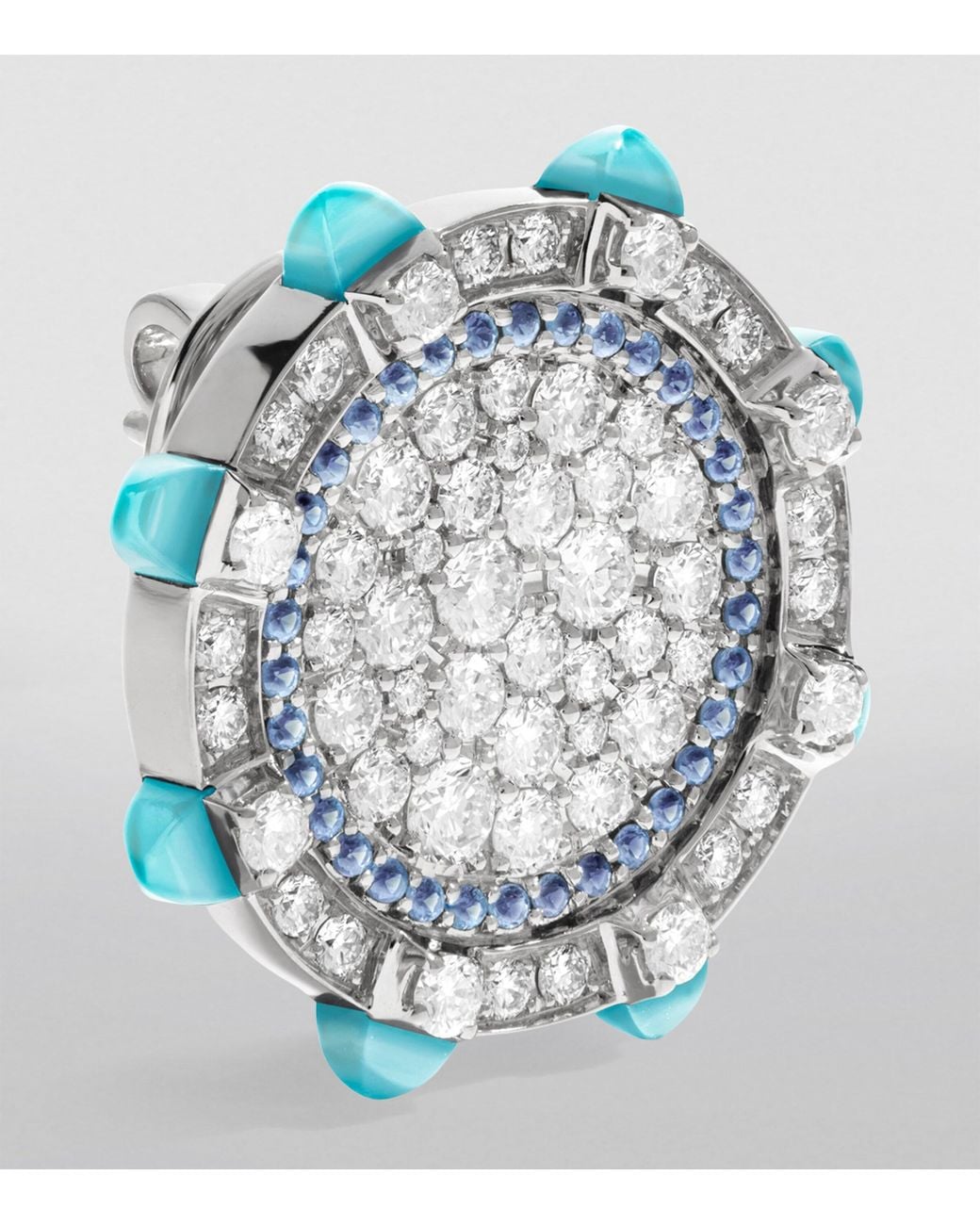 Marli New York Blue Diamond And Sea Chalcedony Tip-Top Statement Earrings