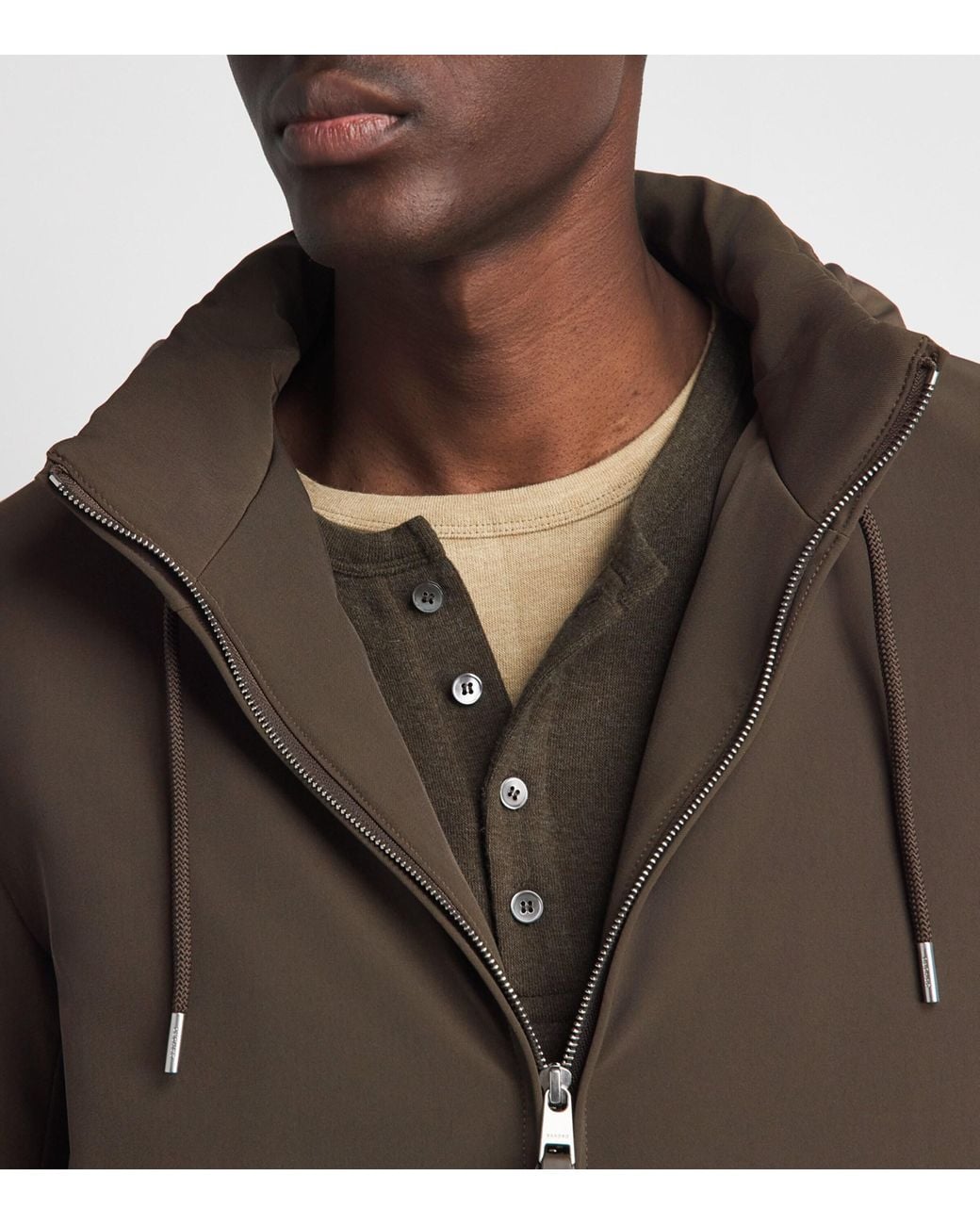Sandro Brown Padded Hooded Jacket for men