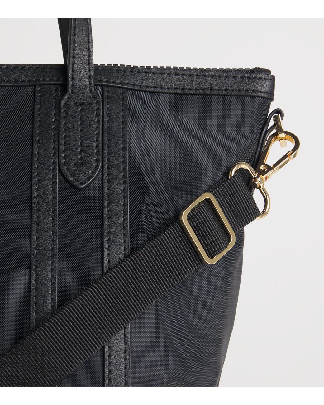 Harrods Black Grab Nylon Jetsetter Tote Bag