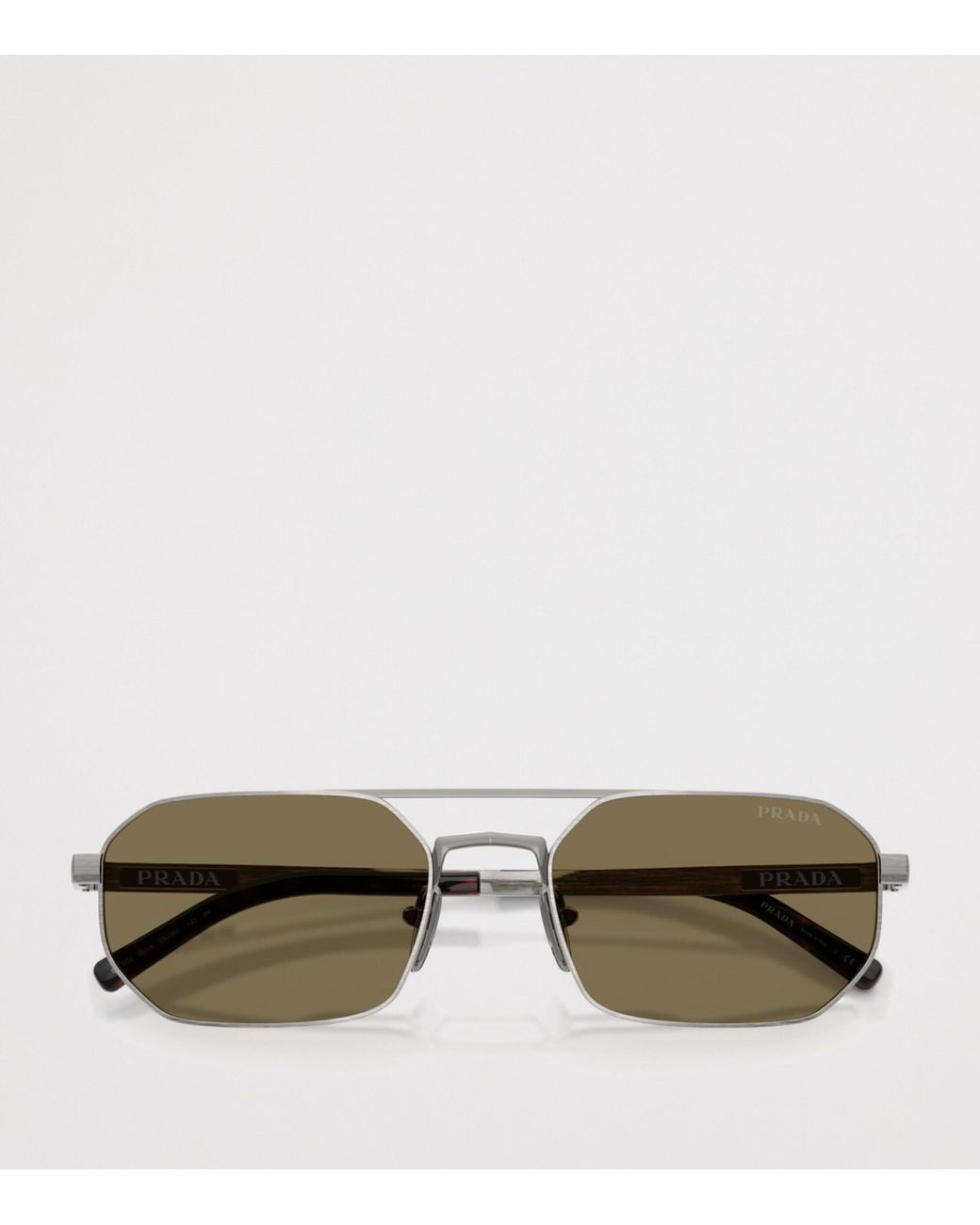 Prada Green Metal Irregular Sunglasses for men