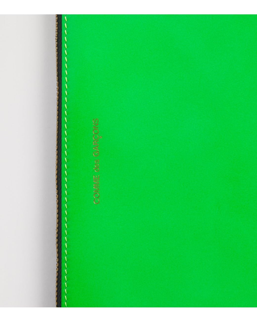 Comme des Garçons Green Large Leather Super Fluo Pouch for men