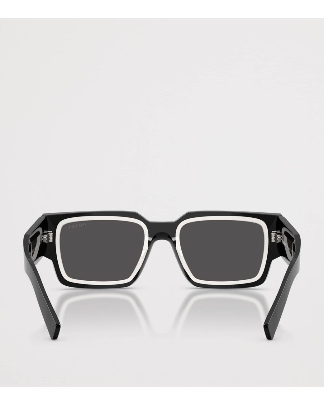 Prada Black Acetate Rectangular Sunglasses for men