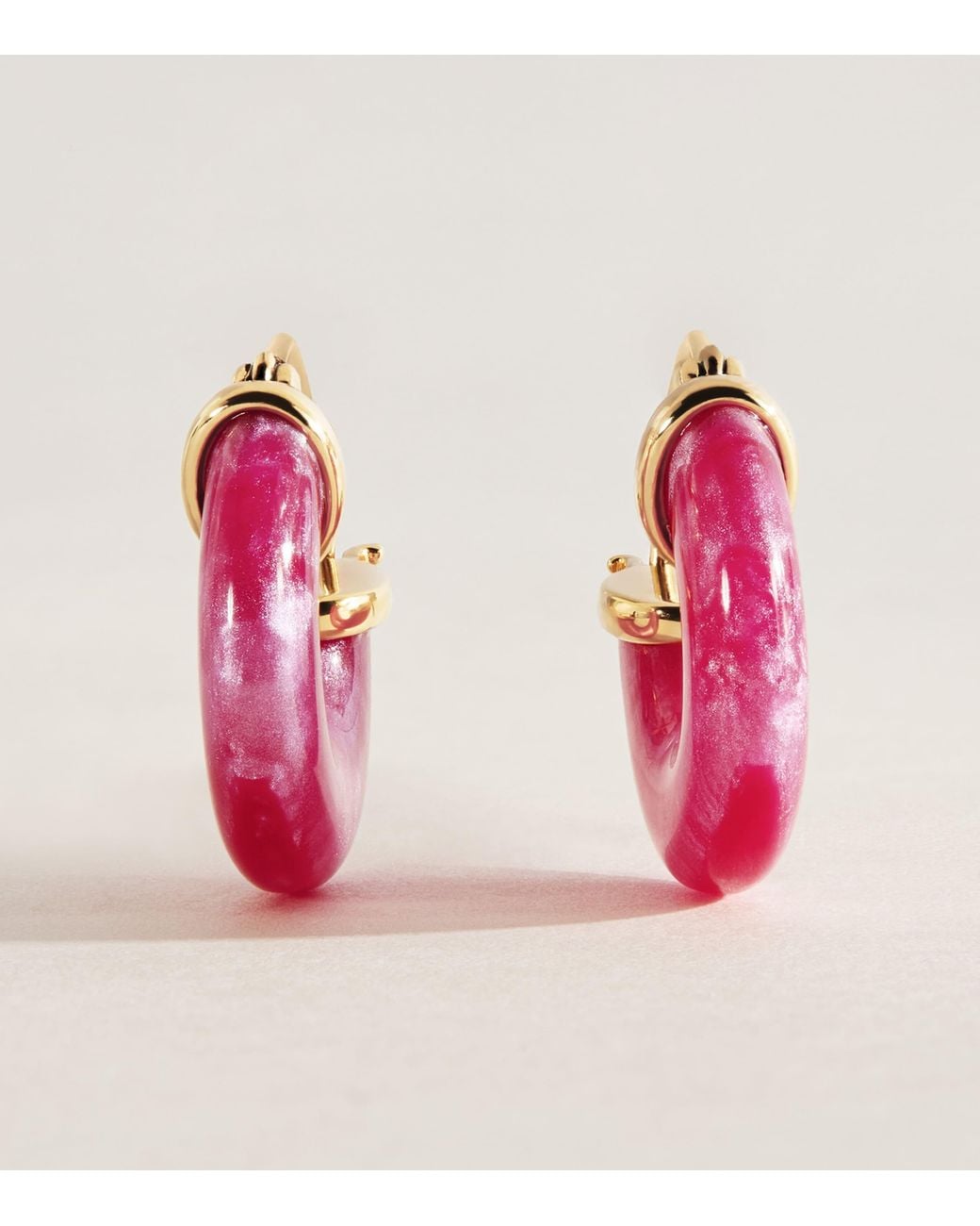 Anni Lu Pink Petit Swell Hoop Earrings