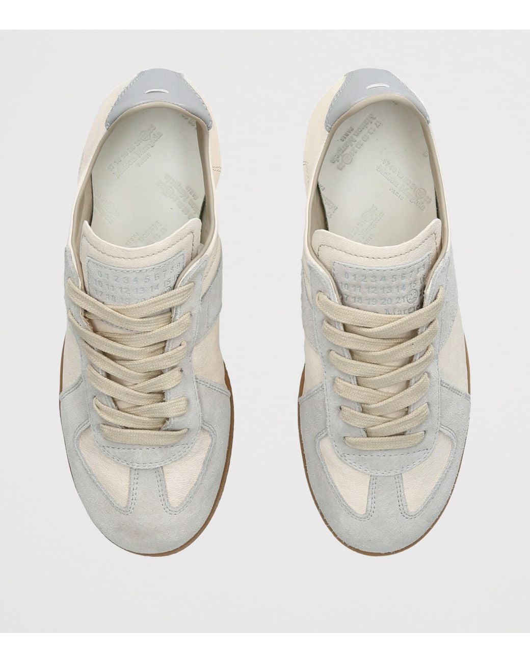 Maison Margiela White Leather-Suede Replica Sneakers