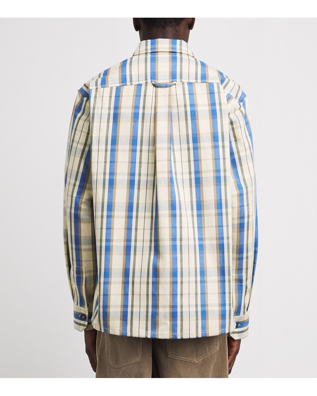 A.P.C. Blue Cotton Check Overshirt for men