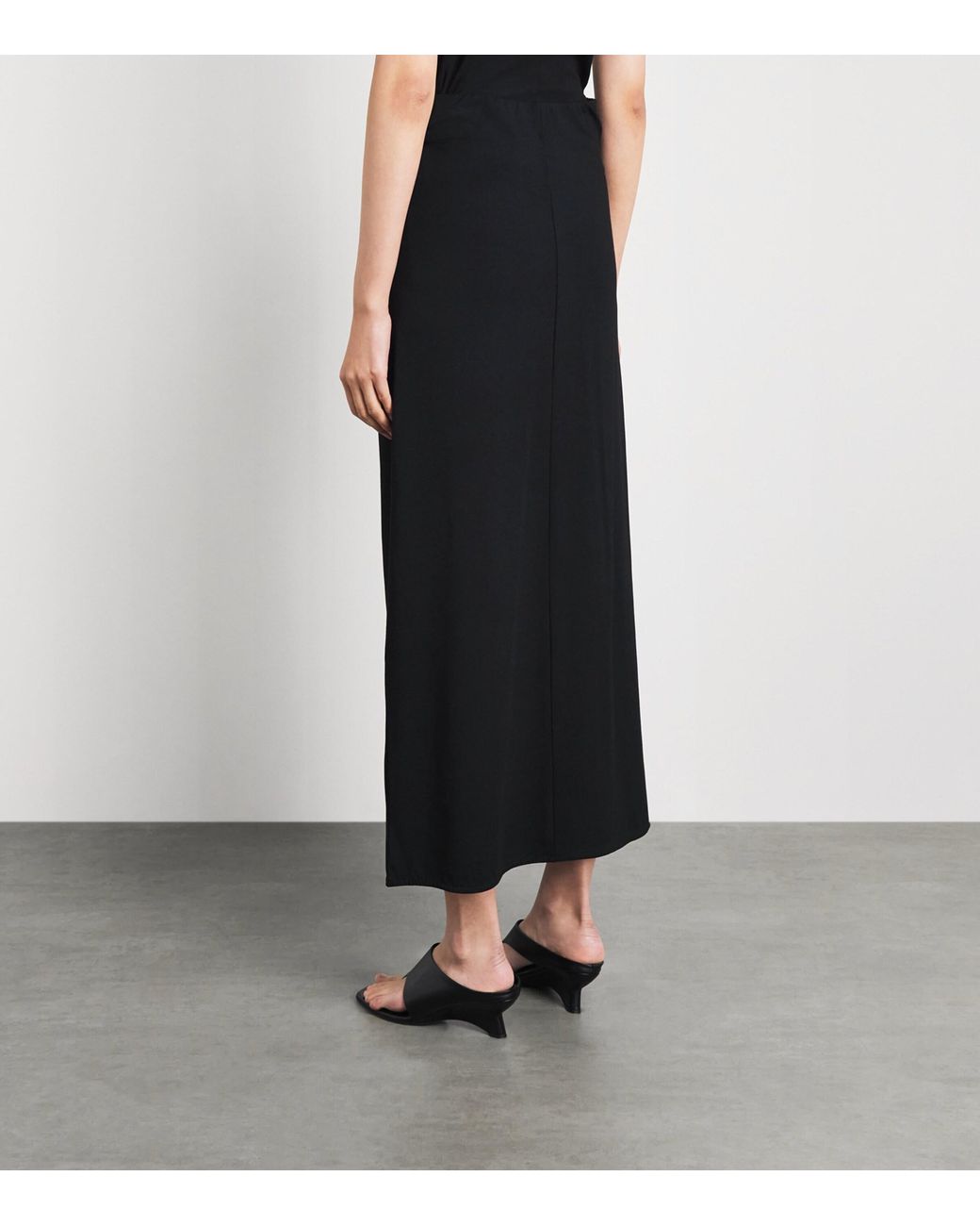 ME+EM Black Jersey Knot Maxi Skirt