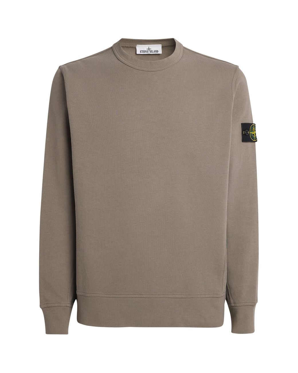 Stone Island Brown Ribbed Compass Patch Sweatshirt for men