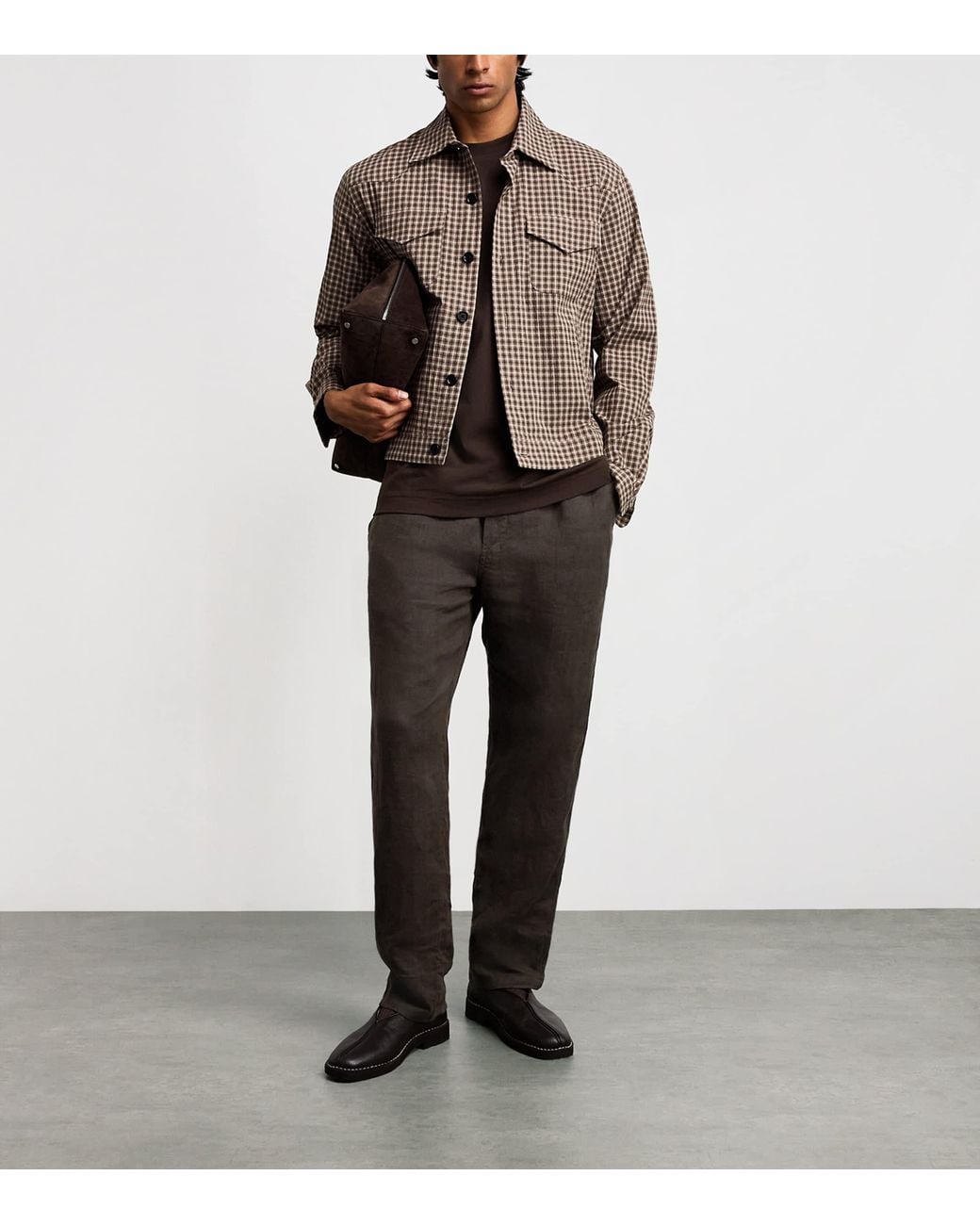 Samsøe & Samsøe Gray Linen Sajabari Straight Trousers for men