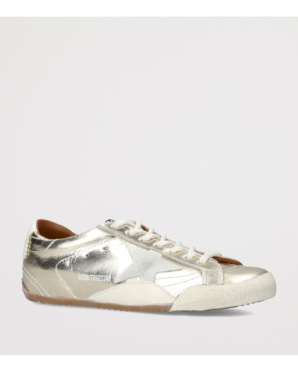 Golden Goose Deluxe Brand White Metallic Leather True Star Sneakers