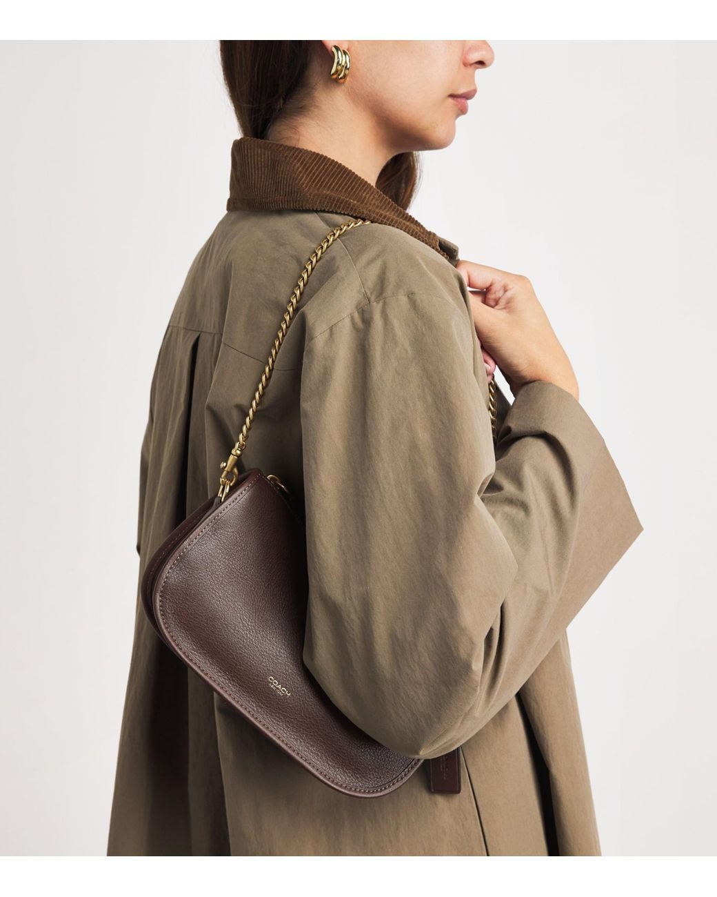 COACH Brown Leather Waverly Shoulder Bag