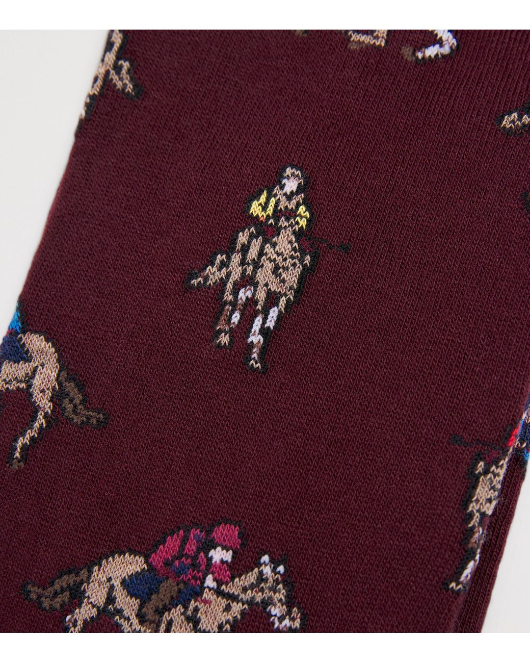 Corgi Purple Jacquard Horse Socks for men