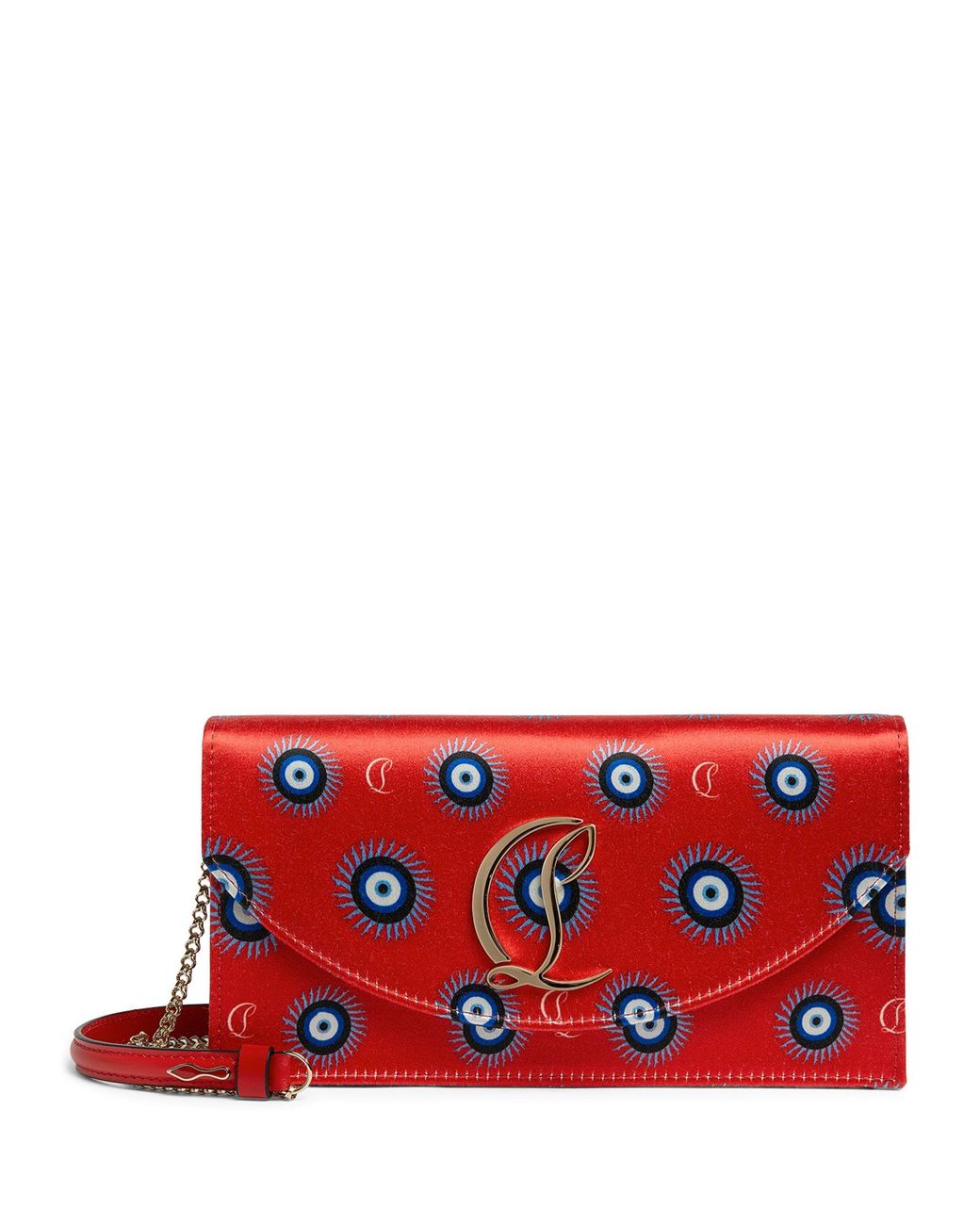 Christian Louboutin Loubi Eye Satin Clutch Bag in Red Lyst
