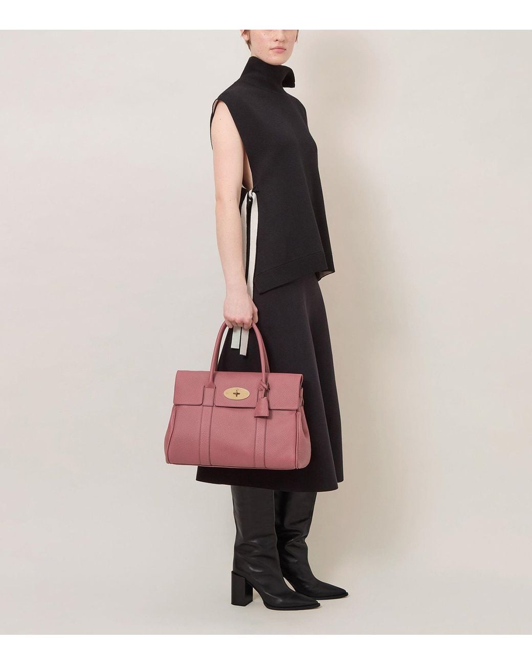 Mulberry Pink Leather Bayswater Top-Handle Bag
