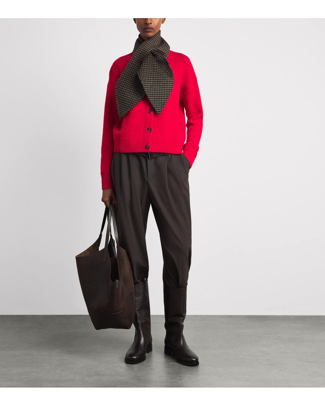 Barbour Red Wool-Cashmere Woodhouse Cardigan