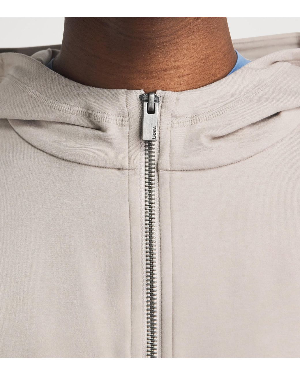vuori White Modern Halo Zip-Up Hoodie