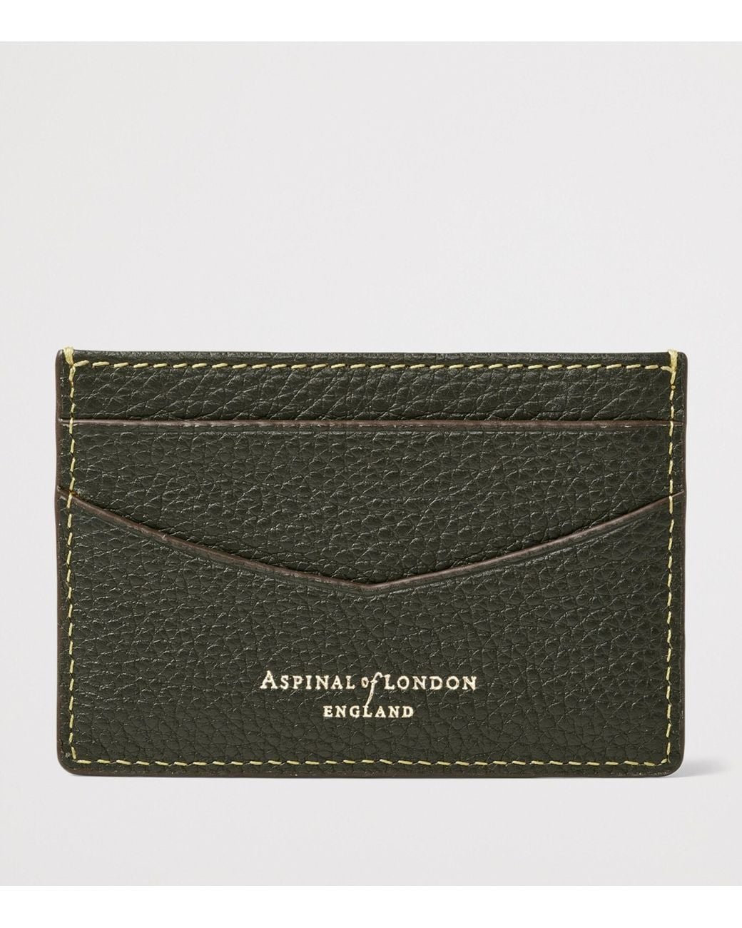 Aspinal Green Leather Hudson Slim Card Holder