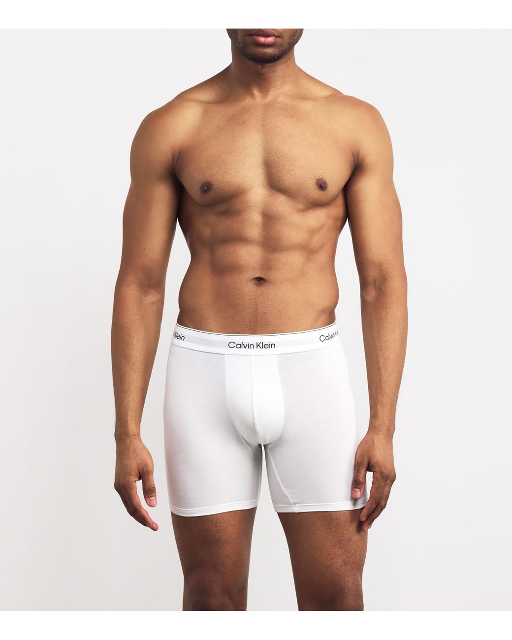 Calvin Klein White Stretch-Cotton Trunks for men