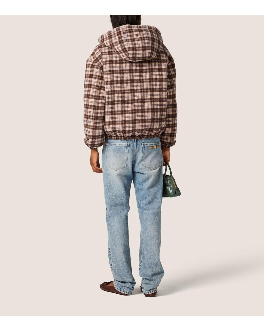 Miu Miu Brown Wool Reversible Down Jacket