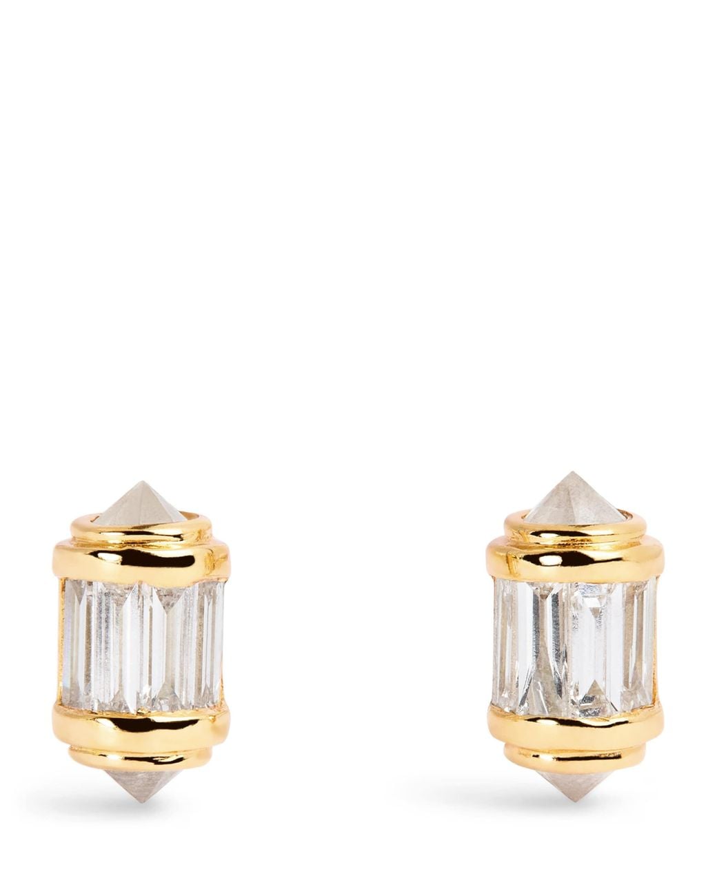 SHAY Metallic And Diamond Ripple Stud Earrings