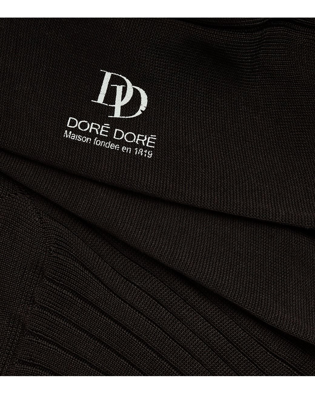 Doré Doré Black Mercerised Cotton Ribbed Gentleman Socks for men