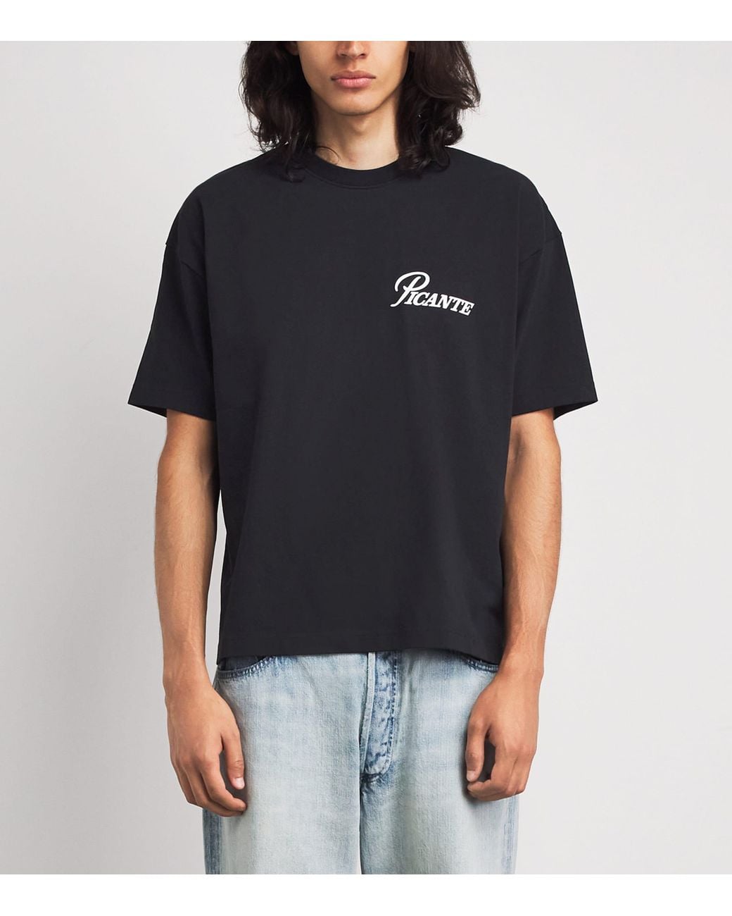 Picante Black Organic Cotton Record T-Shirt for men