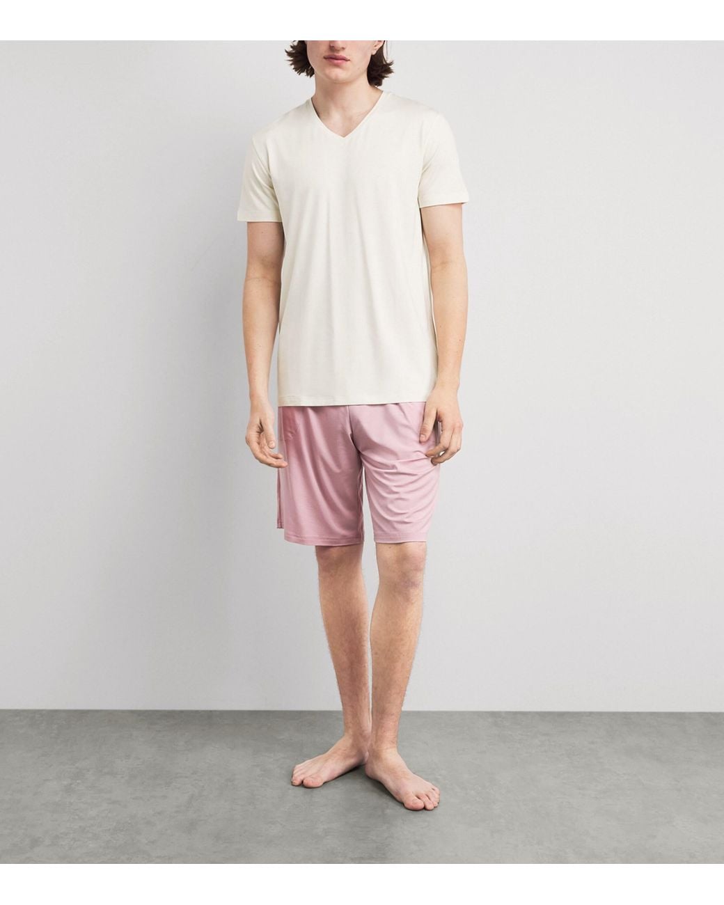 Derek Rose White Basel V-Neck Lounge T-Shirt for men