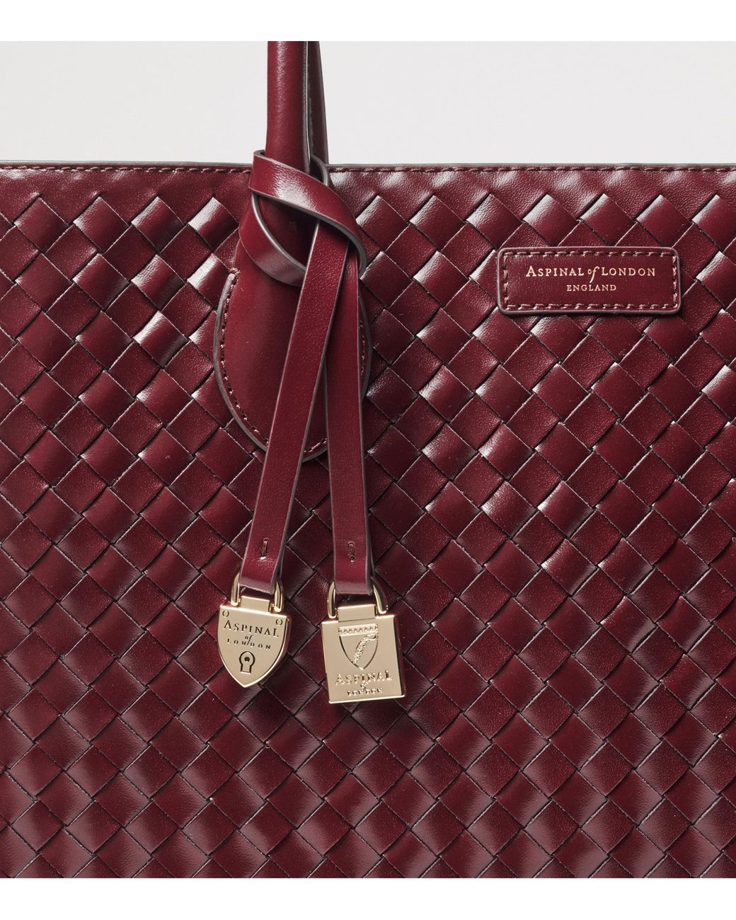 Aspinal Red Leather London Tote Bag