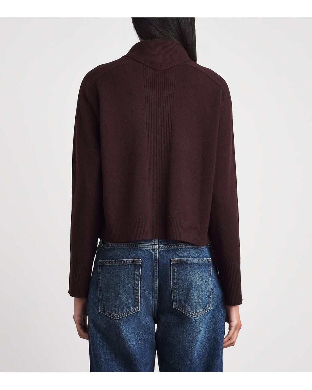 ME+EM Purple Merino Wool-Cashmere Sweater With Scarf