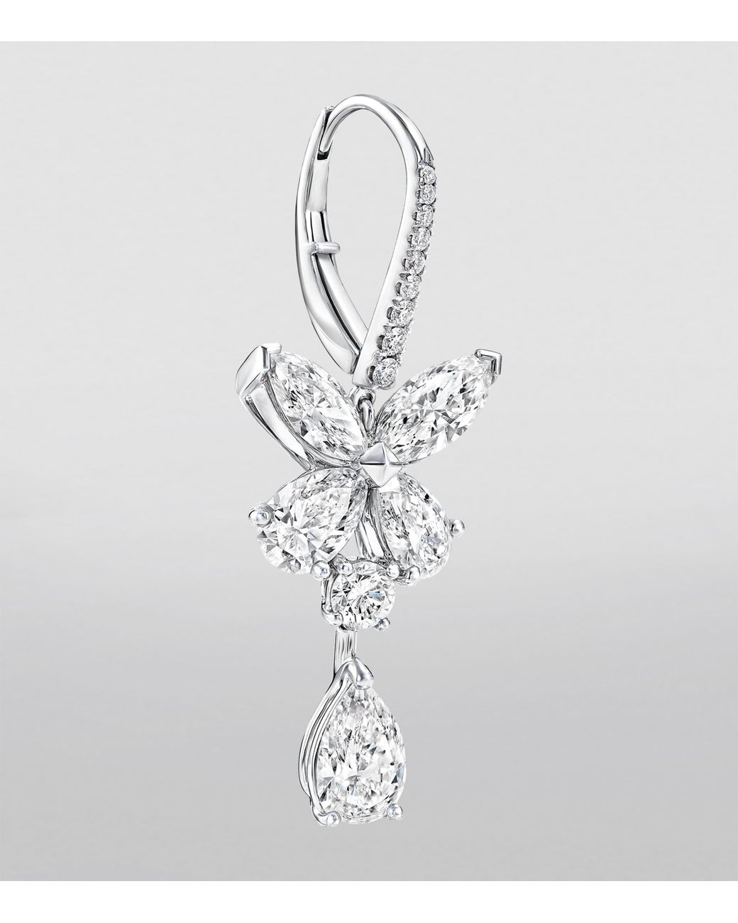 Graff White And Diamond Butterfly Drop Earrings