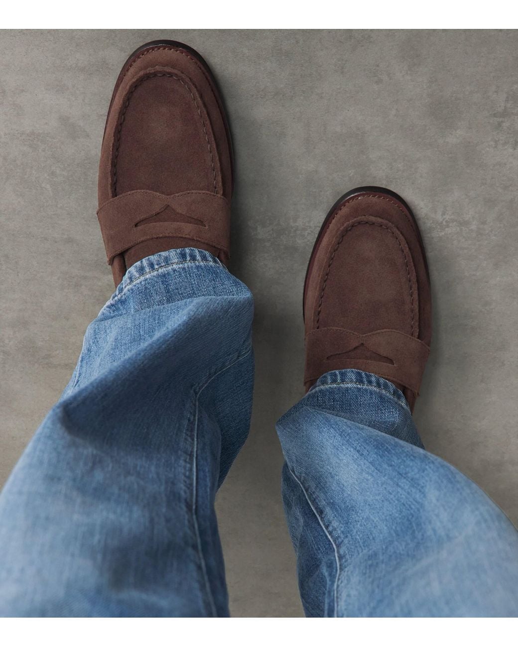 Polo Ralph Lauren Brown Suede Alston Penny Loafers for men