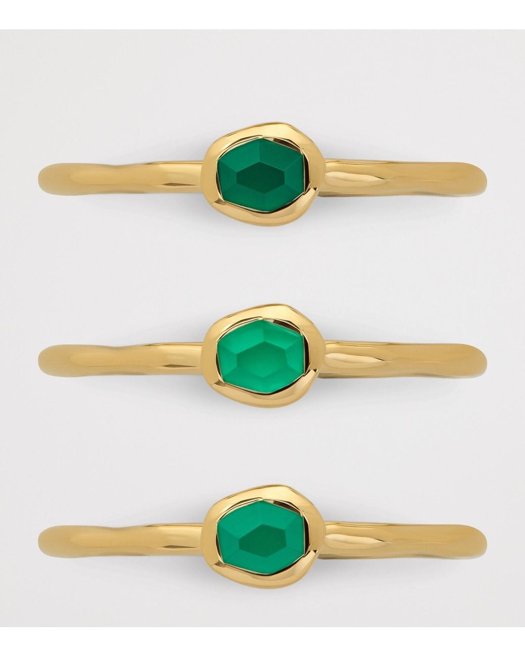 Monica Vinader Yellow Vermeil And Onyx Odyssey Stacking Ring