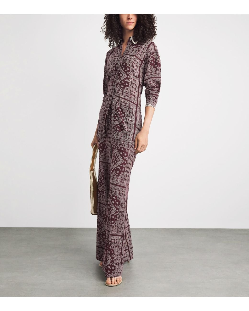 Veronica Beard Purple Paisley Print Lloyd Shirt