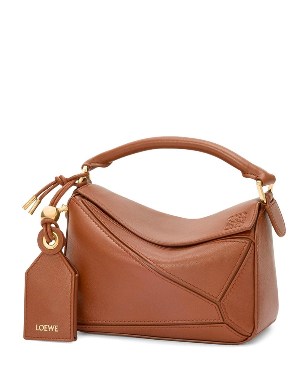 Loewe Brown Mini Leather Puzzle Top-Handle Bag