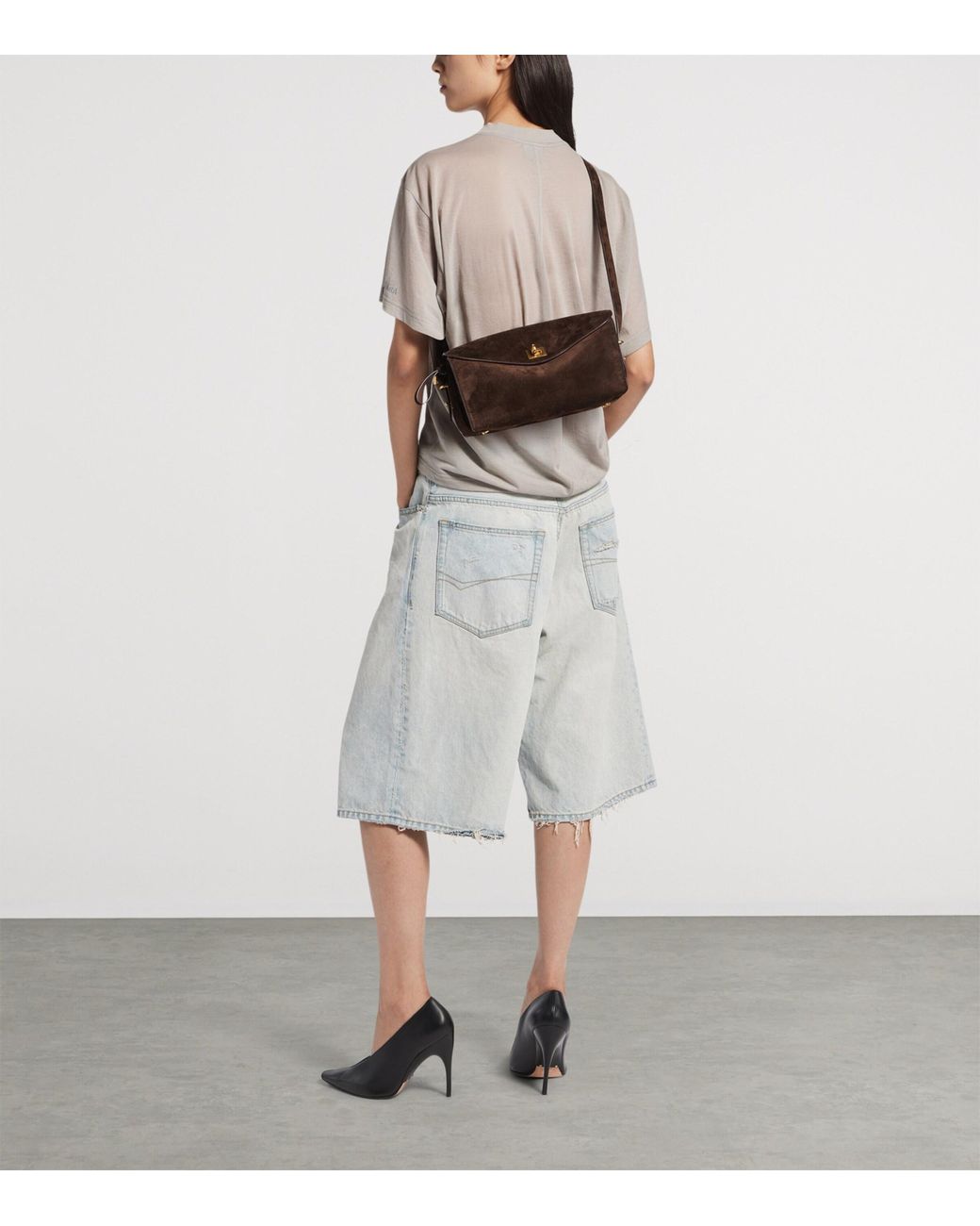 Balenciaga Brown Medium Calfskin Le 7 Shoulder Bag