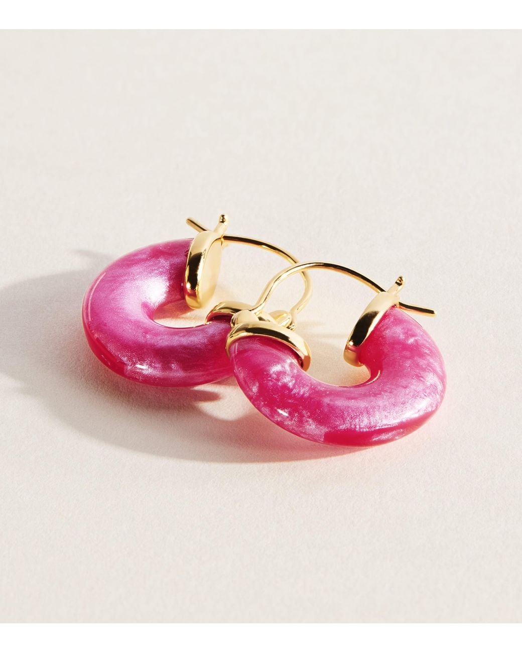 Anni Lu Pink Petit Swell Hoop Earrings