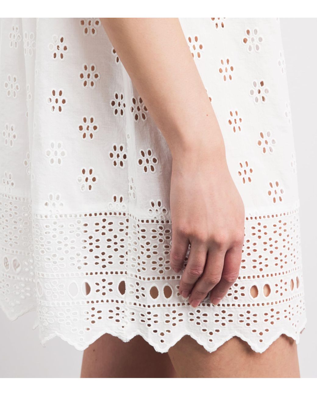 Polo Ralph Lauren White Cotton Openwork Mini Nightdress