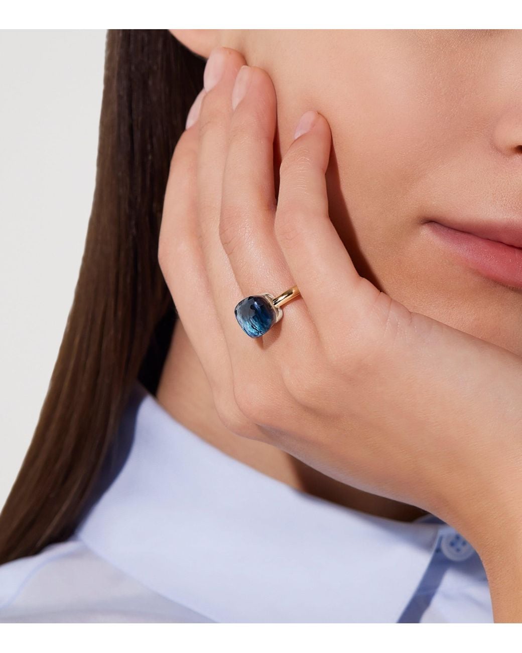 Pomellato Metallic Mixed And London Topaz Nudo Classic Ring
