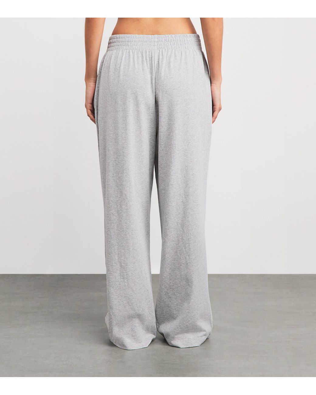 Skims Gray Stretch-Cotton Wide-Leg Sweatpants