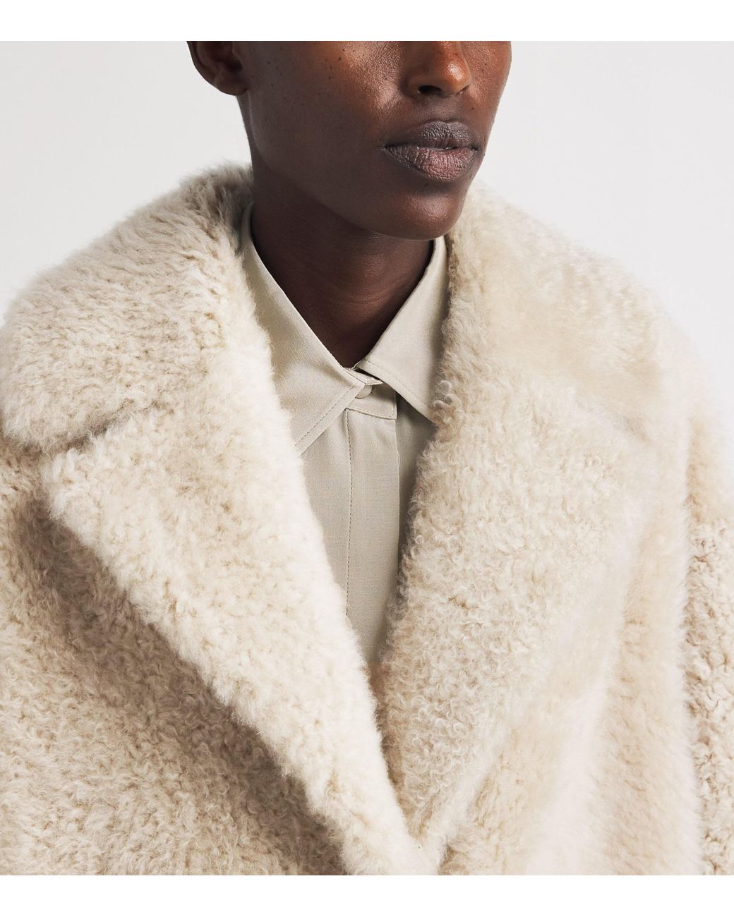 Max Mara Natural Shearling Long Coat