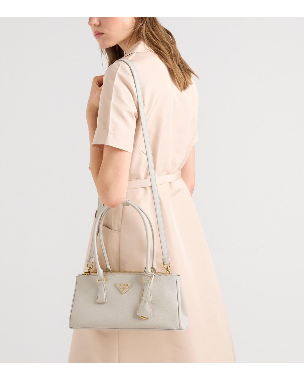 Prada Natural Medium Leather Galleria Top-Handle Bag