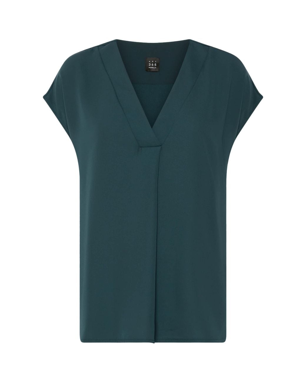 Marella Green Satin V-Neck Blouse