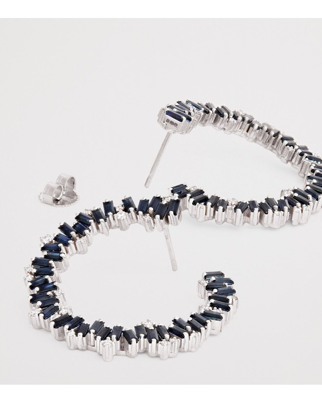 Suzanne Kalan Metallic Diamond And Sapphire Shimmer Spiral Earrings